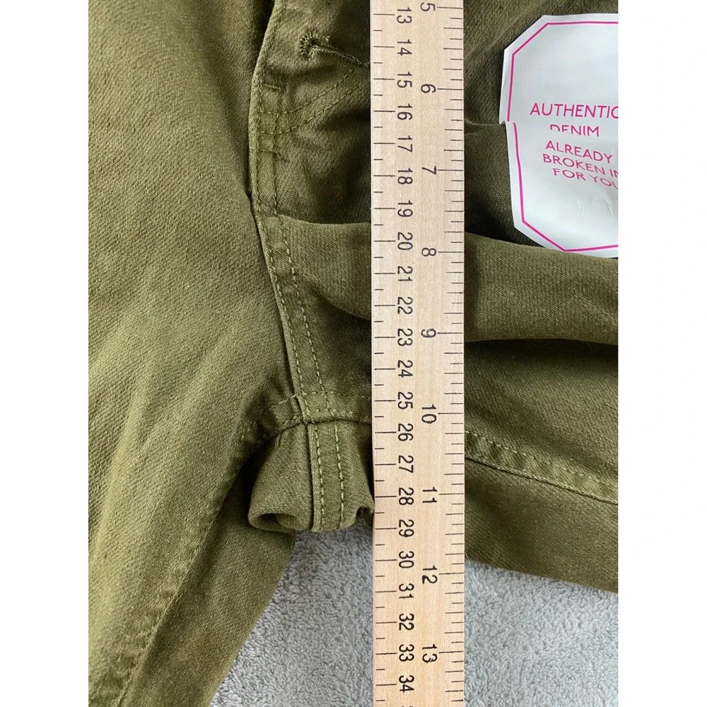 No Boundaries Womens Olive Green Distressed Mid Rise Button Fly Denim Shorts 15 - Picture 12 of 14
